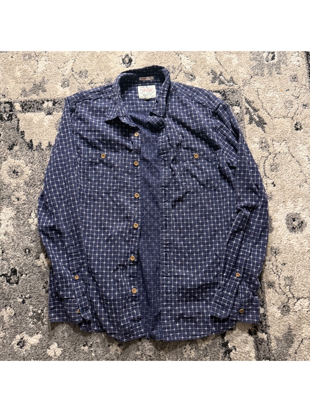 Sashiko Inspired Lucky Brand Long Sleeve Button Up